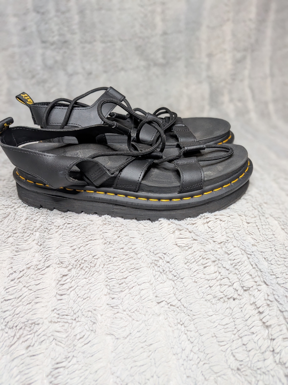 Dr. Martens Nartilla Platform Lace-Up Sandals Black Women's Size 10